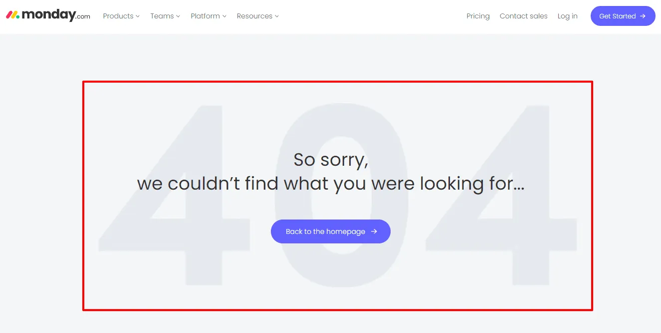 404 error page