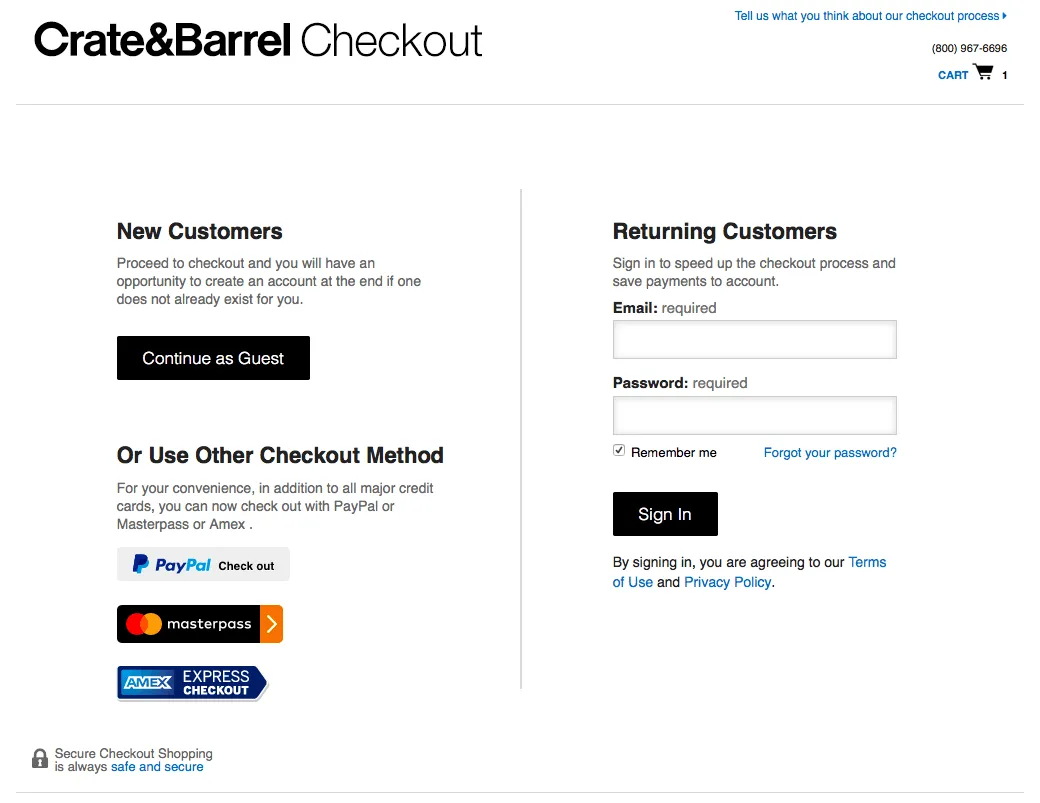 Checkout page after Making a Purchase