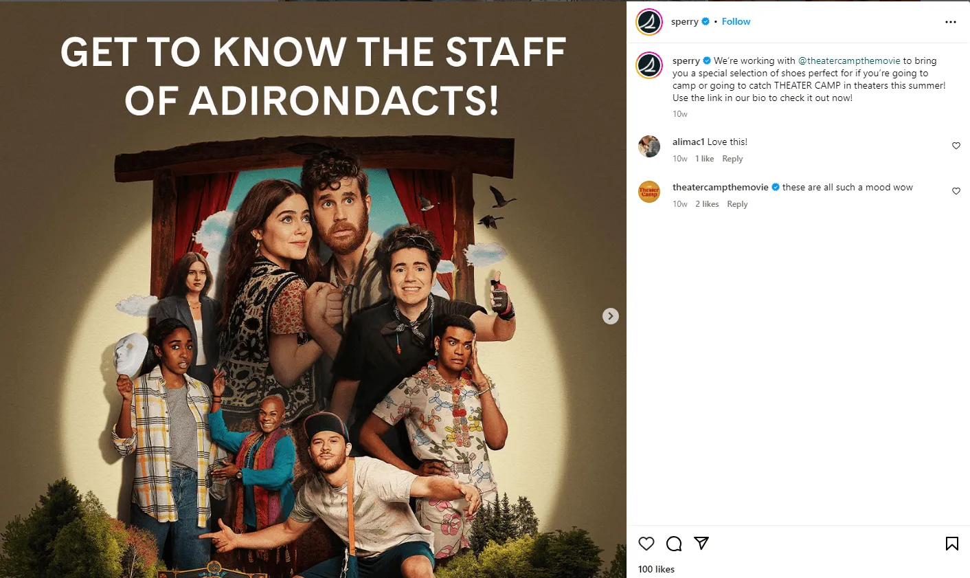 Sperry, a shoe and clothing brand - Instagram