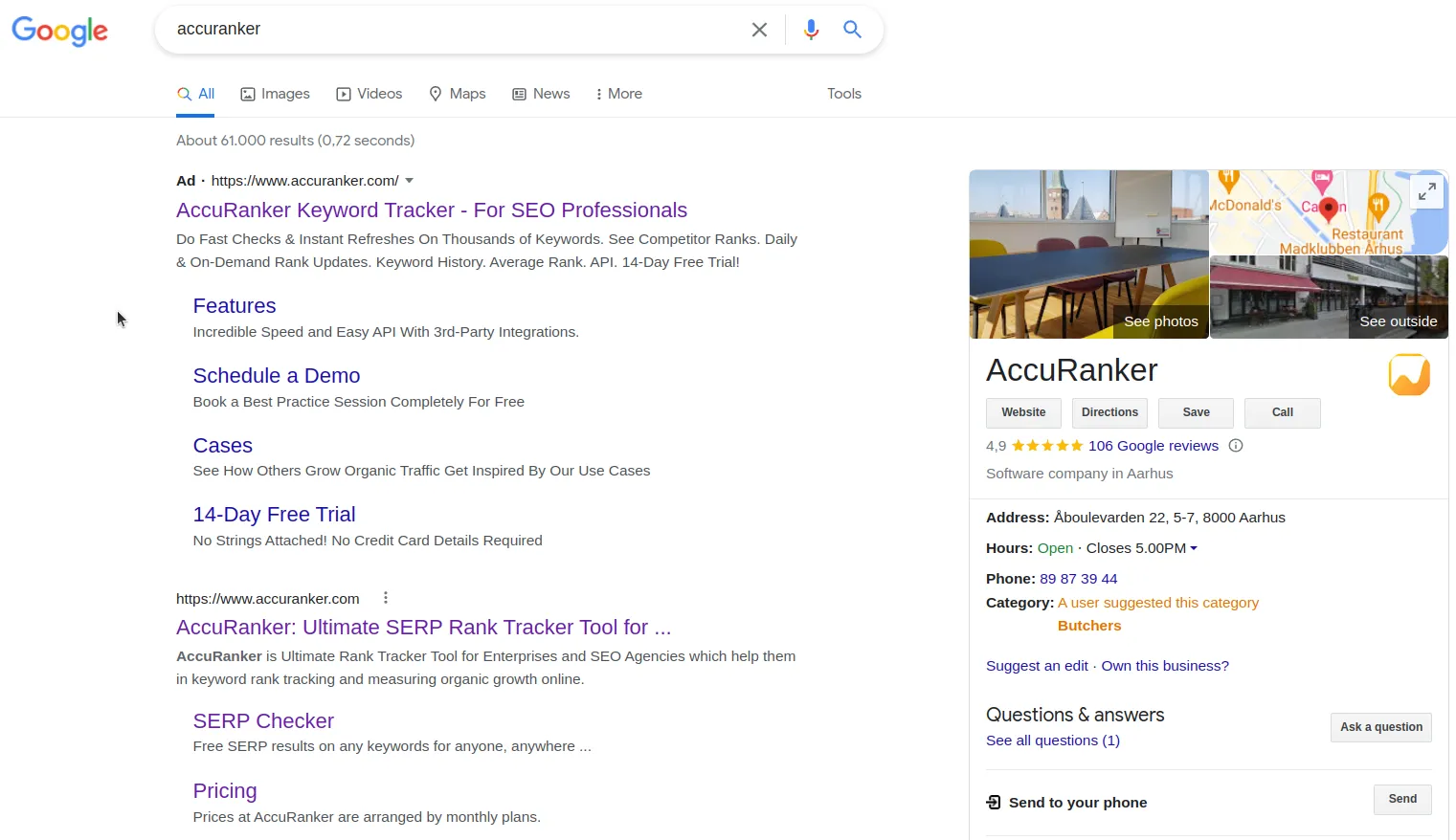 accuranker in google search