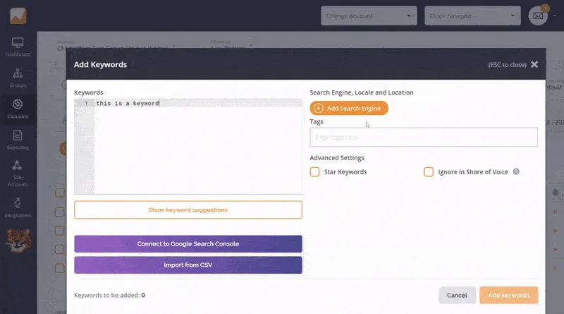 keyword rank tracking on yandex